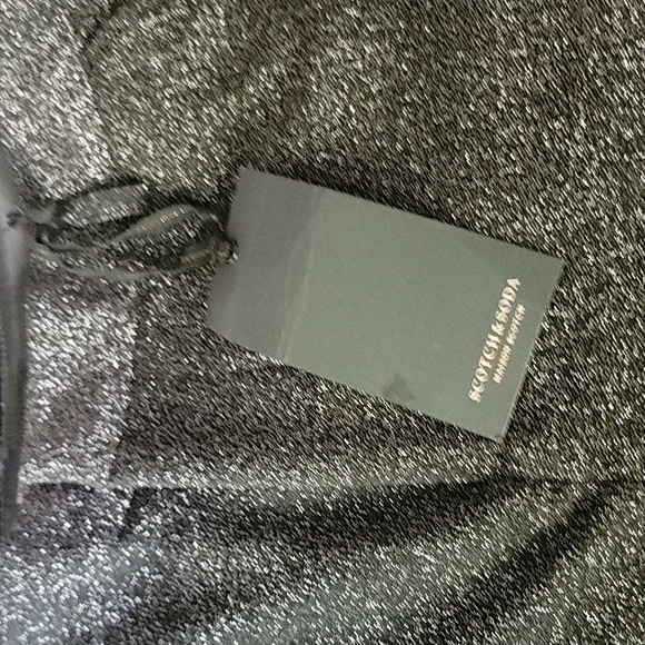 NWT Scotch & Soda black sparkly velvet stripe pants - Picture 10 of 10